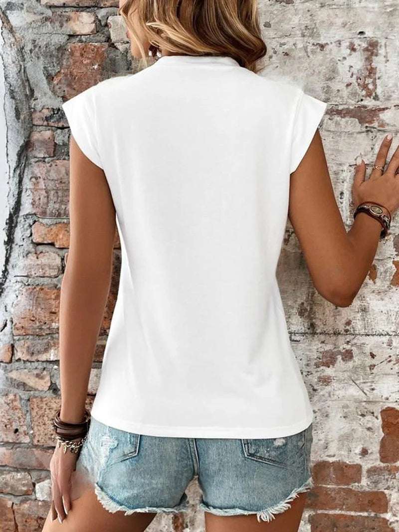 Women'S Plain round Neck batwing sleeves top, Casual Cap Sleeve T-Shirt for Summer, Ladies Clothes for Daily Wear