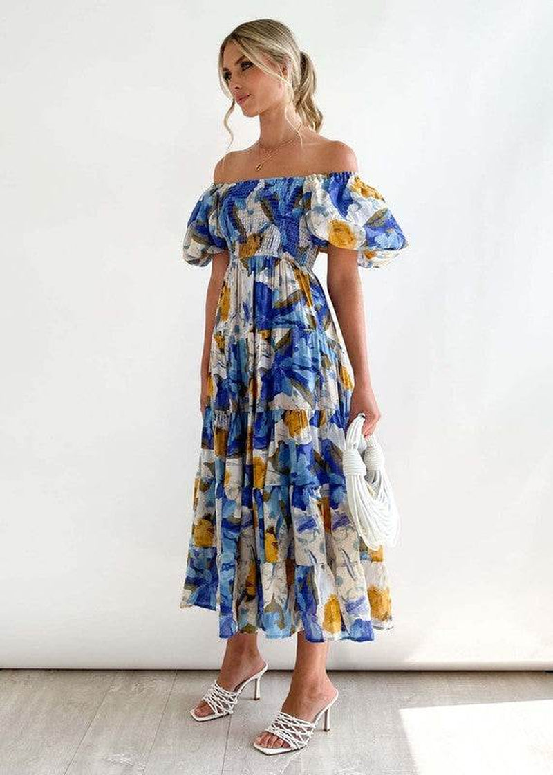 Women Dress off Shoulder - Elegant High Waist Maxi for Any Occasion