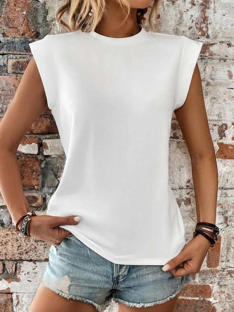Women'S Plain round Neck batwing sleeves top Casual Cap Sleeve T-Shirt for Summer, Ladies Clothes for Daily Wear