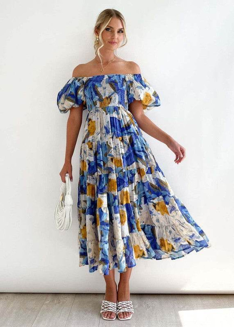 Women Dress off Shoulder - Elegant High Waist Maxi for Any Occasion