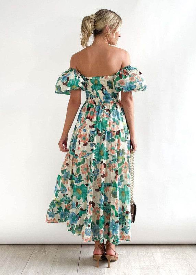 Women Dress off Shoulder - Elegant High Waist Maxi for Any Occasions