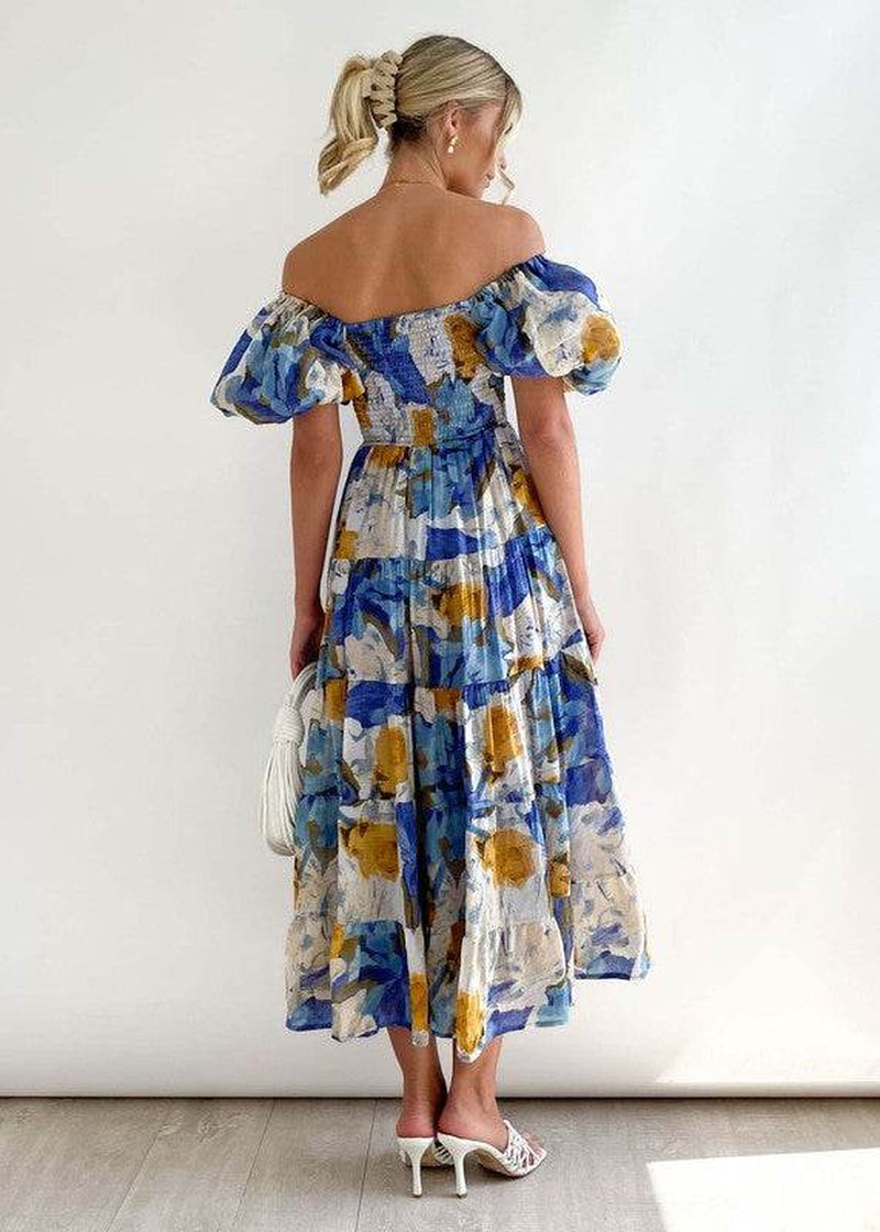 Women Dress off Shoulder - Elegant High Waist Maxi for Any Occasion